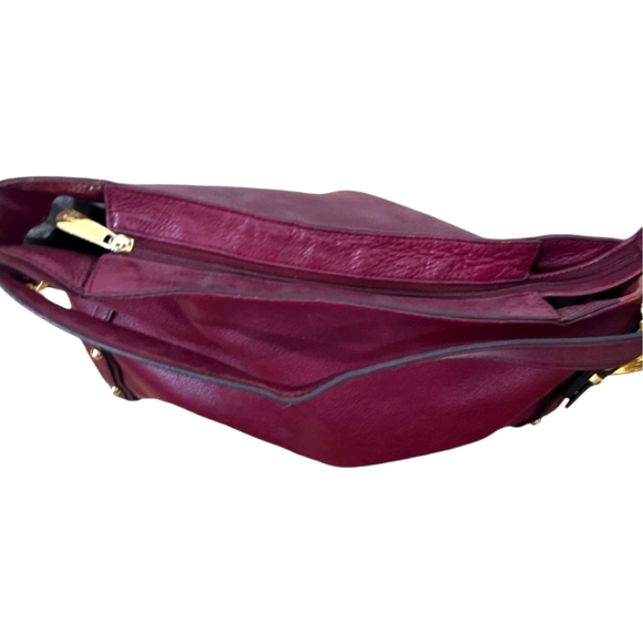 Michael Kors Large Burgundy Wine Leather Handbag - Picture 5 of 7